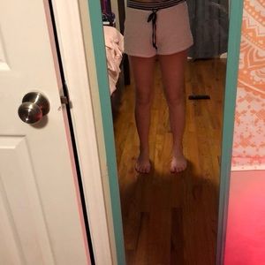 Black and white Sherpa shorts